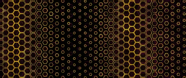 2.39:1 Cinemascope Golden Hexagon 60fps Screensaver | VJ Loop Neon