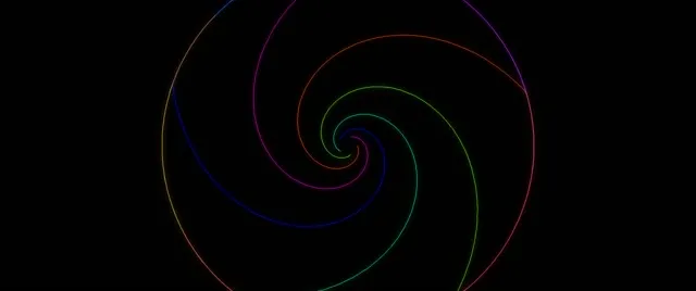 2.39:1 Cinemascope Neon Spiral 60FPS Screensaver Live Wallpaper Rainbow