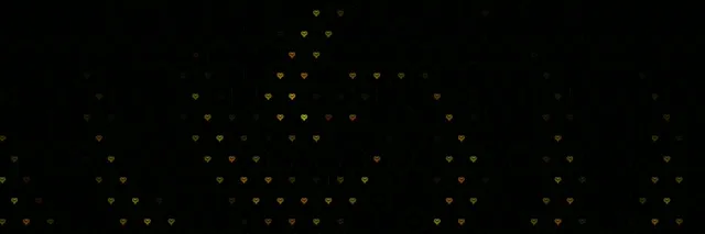 3:1 Triple Wide | 60fps Golden Hearts Falling Motion Background VJ Loop