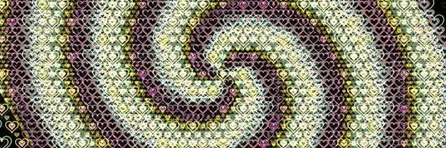 3:1 Triple Wide 60fps Heart Pattern Motion VJ Loop Screensaver Background