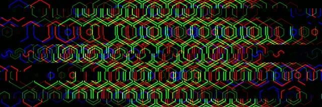 3:1 Triple Wide | 60fps Neon Hexagon Matrix Motion Background Loop