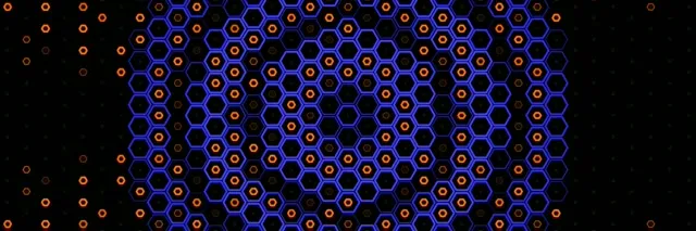 3:1 Triple Wide | 60fps Neon Hexagon Network VJ Screensaver Loop