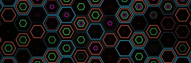3:1 Triple Wide | 60fps Neon Hexagon Screensaver Motion Background VJ Loop
