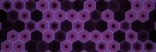 3:1 Triple Wide | 60fps Neon Hexagon VJ Loop Screensaver Background