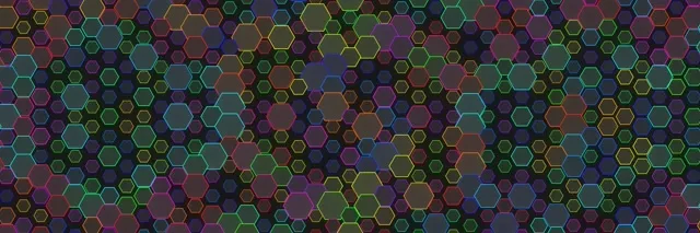 3:1 Triple Wide | 60fps Screensaver - Flowing Magenta Teal Gold Hexagon Background for Edits