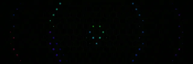 3:1 Triple Wide | 60fps Screensaver Motion Background - Hexagon Network Particles