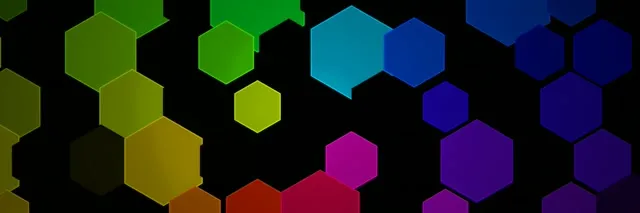 3:1 Triple Wide | 60fps Screensaver Motion Loop - Colorful Dynamic Hexagons