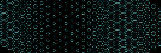 3:1 Triple Wide 60fps Screensaver Neon Tunnel VJ Animation Cyan Shapes