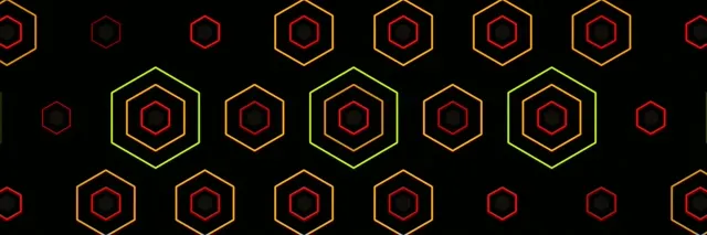 3:1 Triple Wide | Bright Hexagons Motion Background 60fps Screensaver
