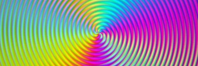 3:1 Triple Wide | Bright hue spiral waves 60fps screensaver VJ loop