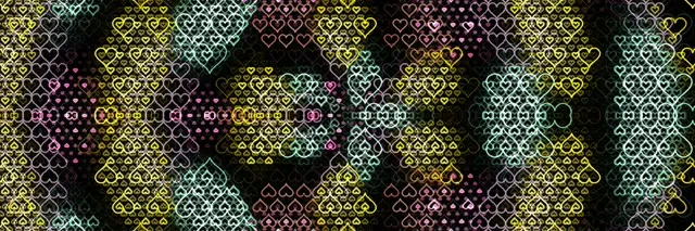 3:1 Triple Wide Colorful Hearts 60fps Screensaver VJ Loop