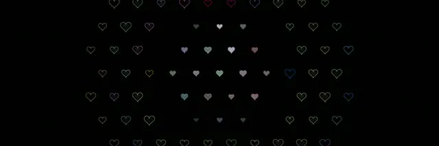 3:1 Triple Wide | Colorful Hearts 60fps Screensaver VJ Loop