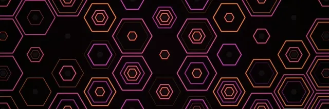 3:1 Triple Wide | Colorful hexagon lines 60fps motion background