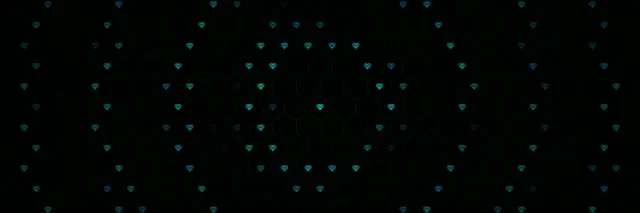 3:1 Triple Wide | Cyan Hearts Animation 60fps VJ Screensaver