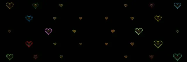 3:1 Triple Wide | Falling Neon Hearts 60fps Screensaver Loop