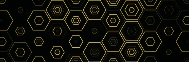 3:1 Triple Wide Gold Hexagon 60fps Screensaver Motion Background Loop
