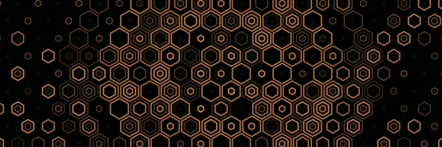 3:1 Triple Wide Golden Hexagon Network 60fps Screensaver Live Wallpaper