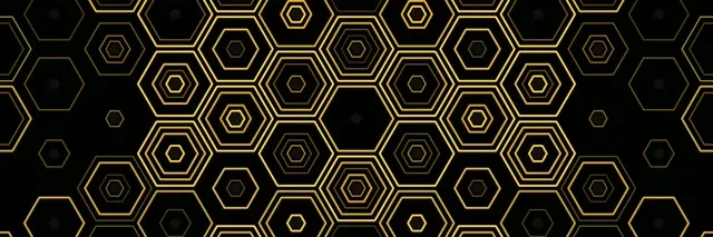 3:1 Triple Wide | Golden Hexagon Pattern 60fps Screensaver Motion Visual