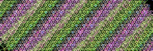 3:1 Triple Wide | Neon Heart 60fps Motion Background Screensaver VJ Loop