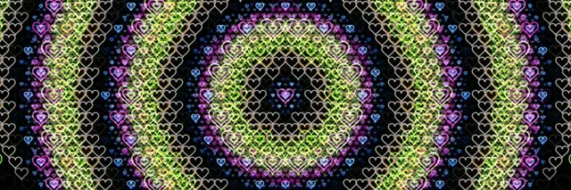 3:1 Triple Wide | Neon Hearts 60fps Screensaver VJ Backdrop