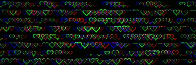 3:1 Triple Wide | Neon Hearts Falling 60fps VJ Loop Screensaver