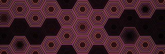 3:1 Triple Wide | Neon Hexagon 60fps Screensaver Live Wallpaper