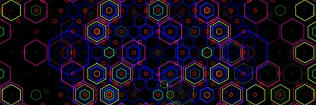 3:1 Triple Wide | Neon Hexagon 60fps Screensaver Motion Loop VJ