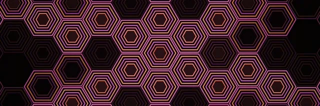 3:1 Triple Wide | Neon hexagon 60fps screensaver VJ loop