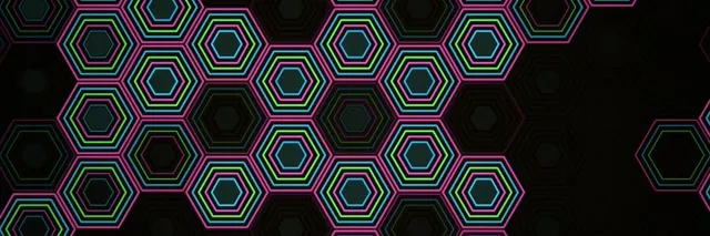 3:1 Triple Wide | Neon Hexagon 60fps Screensaver VJ Loop