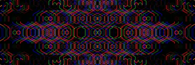 3:1 Triple Wide | Neon hexagon grid 60fps screensaver motion loop