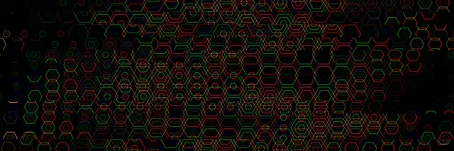 3:1 Triple Wide | Neon Hexagon Grid 60fps Screensaver Motion Loop