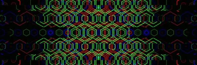3:1 Triple Wide | Neon hexagon matrix 60fps screensaver VJ loop
