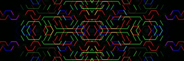 3:1 Triple Wide | Neon Hexagon Pattern 60fps Screensaver Loop
