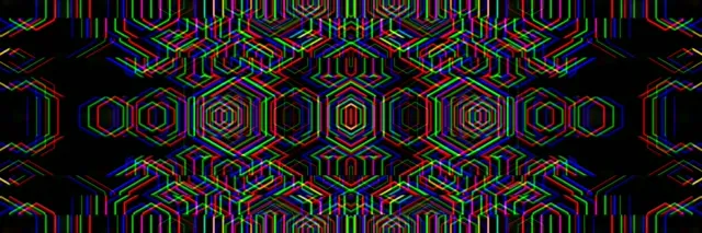 3:1 Triple Wide | Neon Hexagon Pattern 60fps Screensaver Motion Background