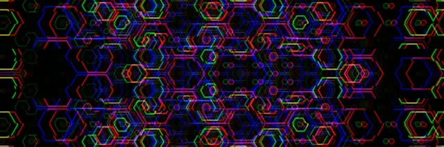 3:1 Triple Wide | Neon hexagon pattern 60fps screensaver VJ loop visual