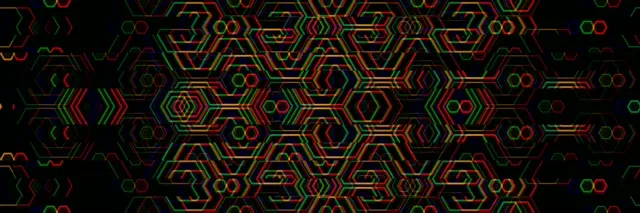 3:1 Triple Wide | Neon Hexagon Tech 60fps Screensaver Motion VJ Pattern