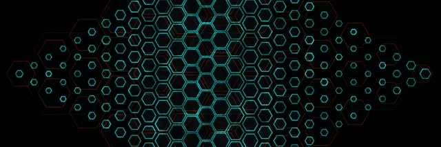 3:1 Triple Wide | Neon Hexagonal VJ Loop 60fps Motion Screensaver