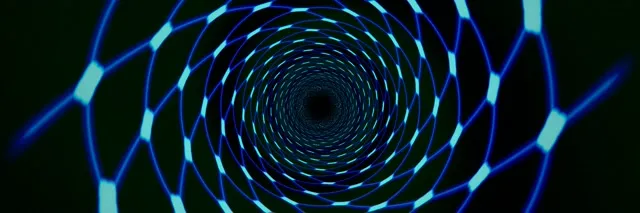 3:1 Triple Wide | Neon Spiral Tunnel 60fps Screensaver Motion Background Glowing Glow