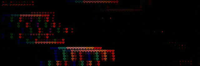 3:1 Triple Wide | Retro neon hearts 60fps screensaver motion bg