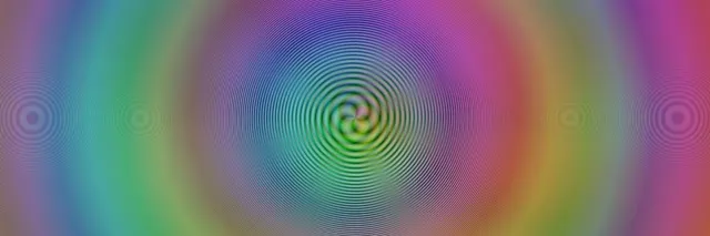 3:1 Wide 60fps Screensaver Neon Tunnel Iridescent Spinning Helix VJ Animation