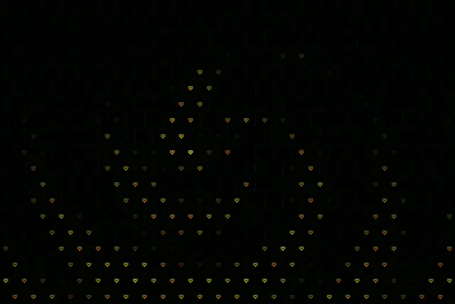3:2 Surface | 60fps Falling Golden Hearts Motion Background VJ Loop