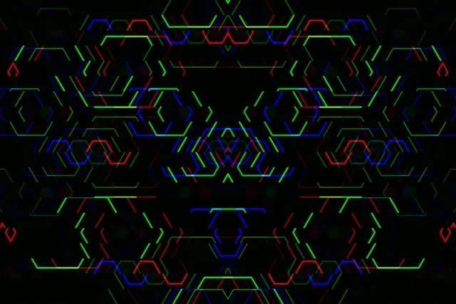 3:2 Surface 60fps Neon Hexagon Geometric Screensaver VJ Loop