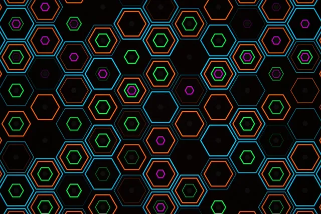 3:2 Surface | 60fps Neon Hexagon Screensaver Live Wallpaper Motion Loop
