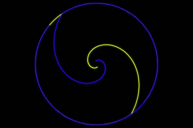 3:2 Surface | 60fps Neon Spiral Live Wallpaper - Blue Yellow Glow Loop