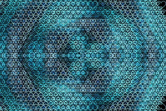 3:2 Surface | Cyan Heart Glow 60fps Screensaver VJ Loop