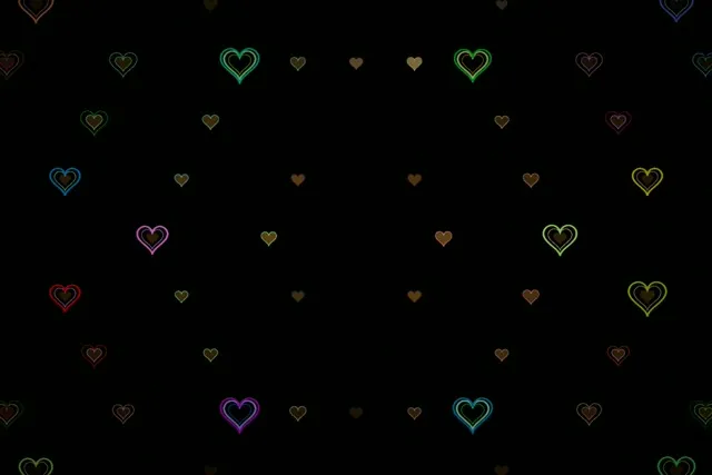 3:2 Surface | Falling Neon Hearts 60fps VJ Loop Screensaver