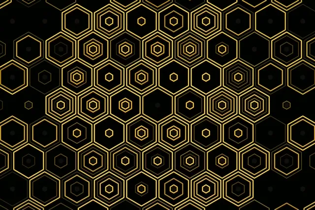 3:2 Surface Gold Hexagon 60fps Screensaver Motion Background VJ