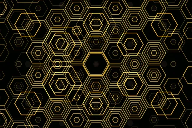 3:2 Surface | Gold Hexagon Pattern 60fps Screensaver Motion BG