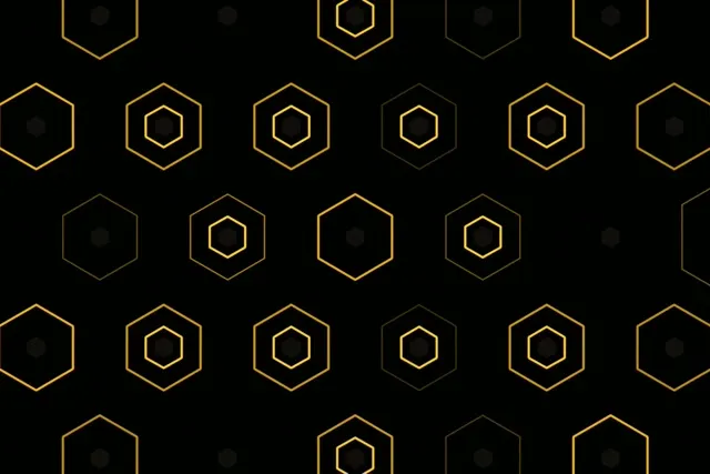 3:2 Surface Golden Hexagon 60fps Screensaver Motion Background