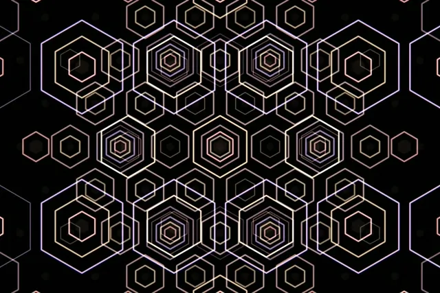 3:2 Surface | Hexagon Glow Motion 60fps Screensaver Loop